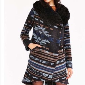 BB Dakota Hooded Tapestry Fur Lined Winter Coat